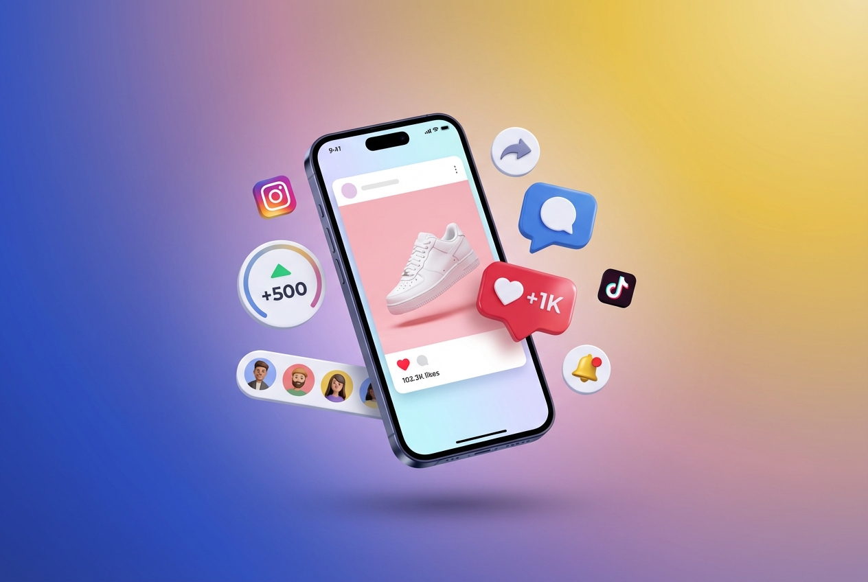 AI-generated social media images in multiple aspect ratios for different platforms