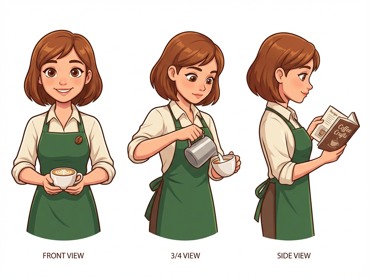 AI-generated character illustration with consistent style by Nano Banana Pro