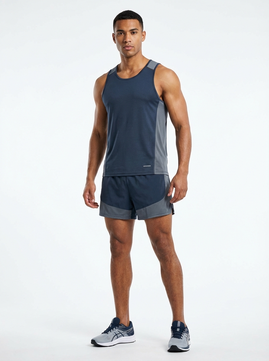 AI clothes swap result: model in athletic running outfit