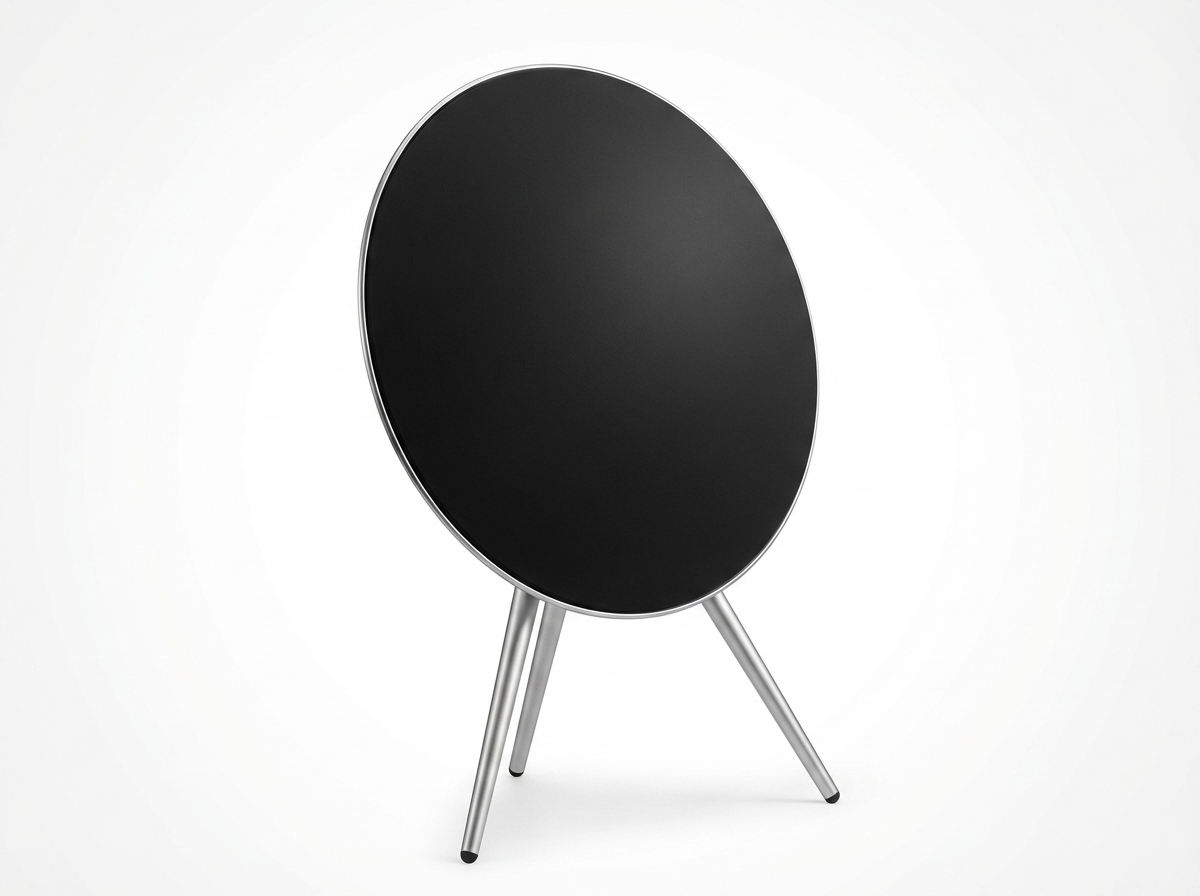 AI-generated premium speaker product photo on white background for e-commerce