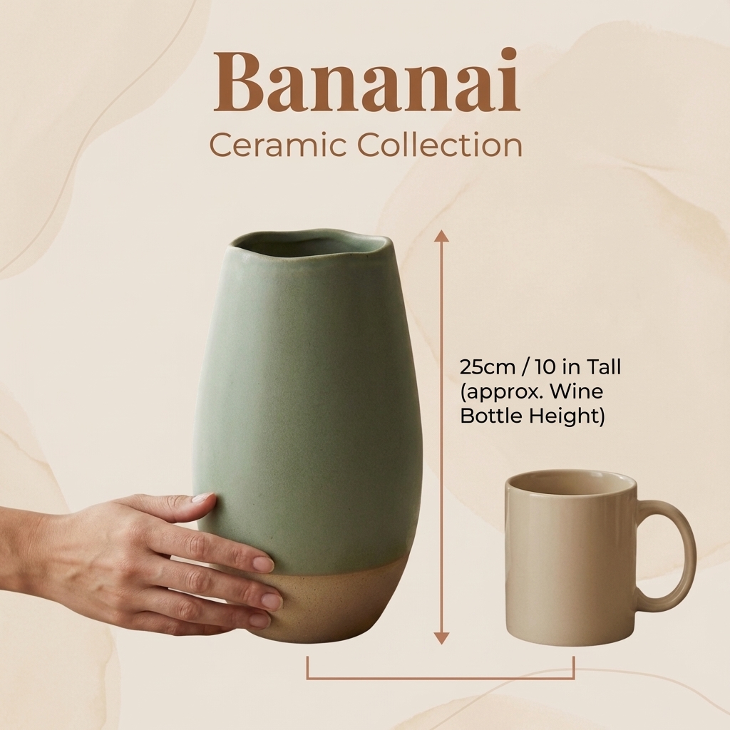 Shopify product size reference graphic showing scale comparison — ai ecommerce product photography with Nano Banana Pro dual-reference technique