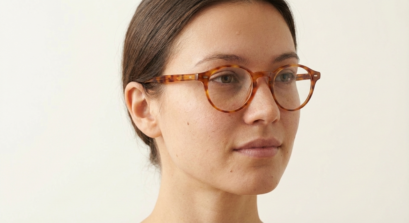 Virtual try on glasses — 45-degree side profile showing temple arms