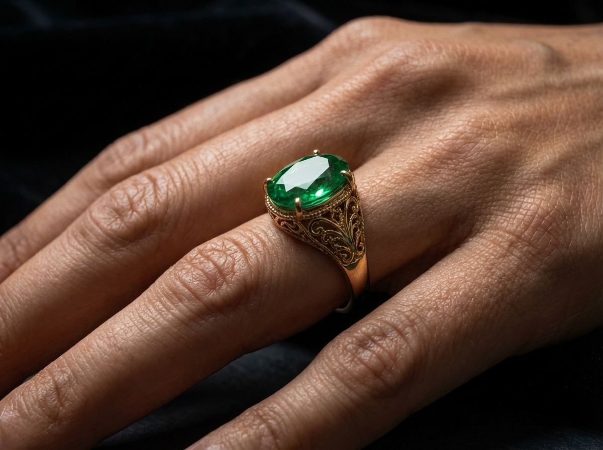 Virtual try on jewelry — side angle showing ring band and setting